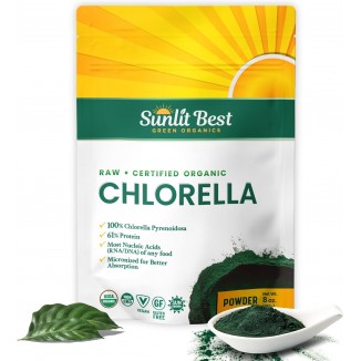 USDA Organic Chlorella Powder - Green Algae, Vegan Source Of Protein