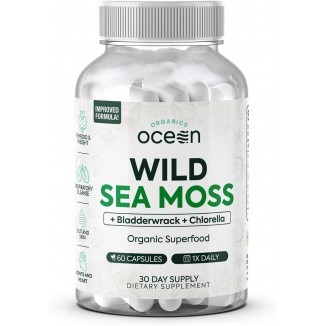Wild Sea Moss Capsules - Organic Irish Sea Moss With Organic Chlorella