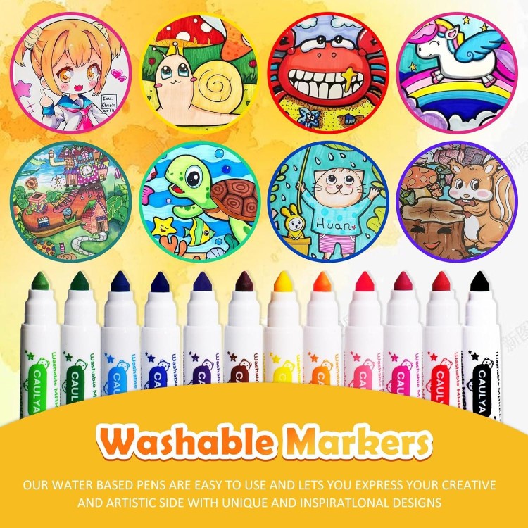 Washable Markers Bulk, 12 Colors 240 Count Bulk Markers, Broad Line Markers Bulk