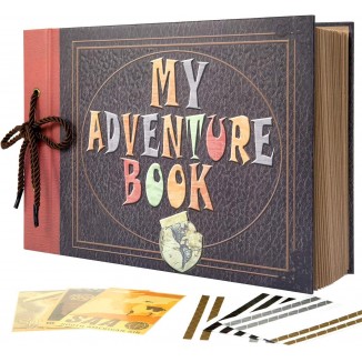 Adventure Book with Embossed Cover, Large 12.3 x 8.3 Inch 80 Pages Scrapbook Album