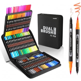 Dual Brush Marker Pens,72 Colors Markers Set,Double Tip Brush Pens Art Markers