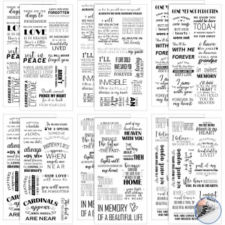 12 Pcs Memories Quotes Stickers, 6 Styles