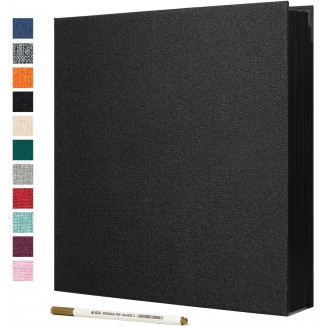 Large Photo Album Self Adhesive Linen Cover Magnetic Scrapbook Album DIY Scrap Book 40 Black