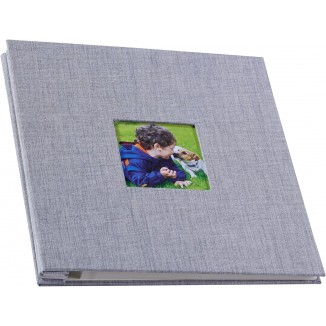 40 Pages Self Adhesive Scrapbook Album with Gray Linen Cover Hold 3x5 4x6 5x7 6x8 8x10 inch Pictures