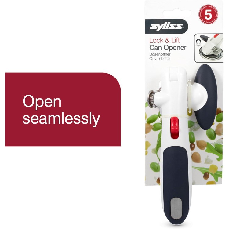 Can Opener - Manual Can Opener with Locking Mechanism - Safe Magnetic Can Opener - Easy-to-Turn Can Opener