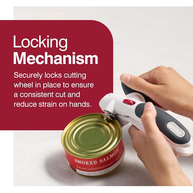 Can Opener - Manual Can Opener with Locking Mechanism - Safe Magnetic Can Opener - Easy-to-Turn Can Opener