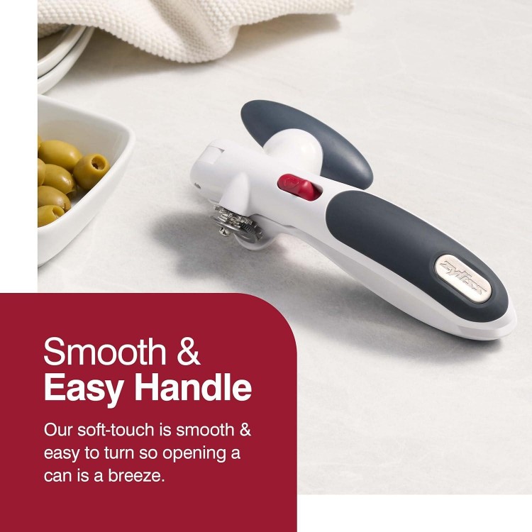 Can Opener - Manual Can Opener with Locking Mechanism - Safe Magnetic Can Opener - Easy-to-Turn Can Opener