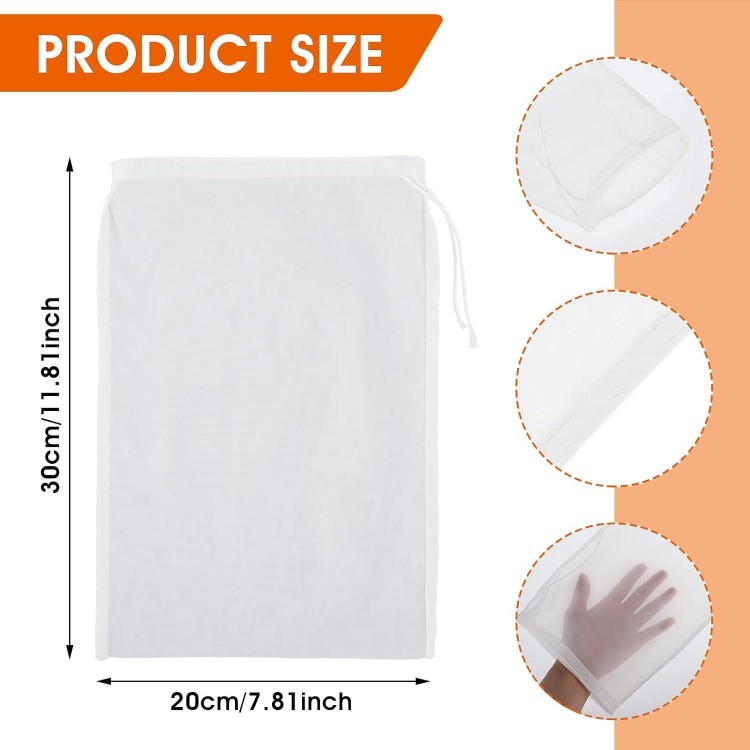 4 Pack Nylon Nut Milk Bag 12×8 Inches Fine Mesh Cheese Cloth