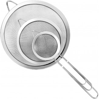 3 Pcs Super Wire Extra Fine Mesh Strainer with Handle