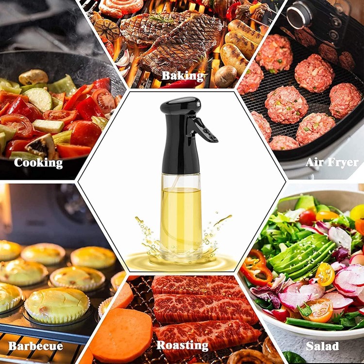 Mister, Refillable Food Grade Oil Vinegar Spritzer Sprayer for Air Fryer,Salad,Baking,Grilling, Frying (Black, Pack of 1)
