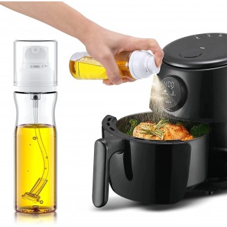 Olive Oil Mister, Oil Spray Bottle, Adjustable Spray Size for Kitchen, Air Fryer, Cooking, Barbecue, Salad, Baking (White)