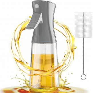 Glass Olive Oil Sprayer with Brush, 180ml Oil Sprayer for Cooking - Thick Glass, Large Range, Spray Force,