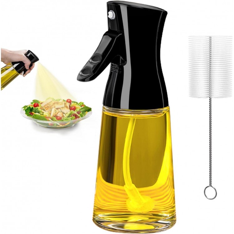 180ml Glass Olive Oil Sprayer with Brush for Cooking - Thick Glass, Strong Spray Force