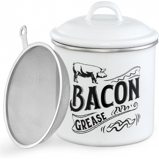 1.3L Bacon Grease Saver Container with Fine Mesh Strainer