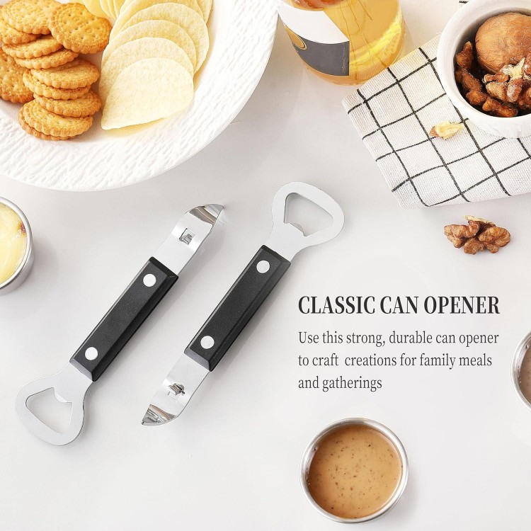 Can Opener Manual,  Stainless Steel Can Punch Bottle Opener, 2 in 1 Multifunctional Can and Beer Opener