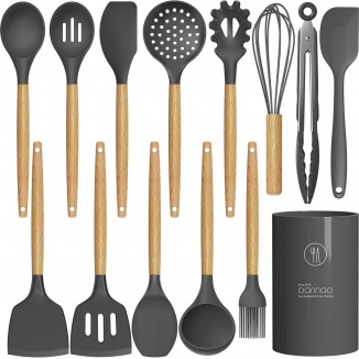 14 Pcs Silicone Cooking Utensils Kitchen Utensil Set - 446°F Heat Resistant