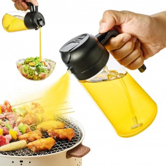  Oil Dispenser, Oil Spray Bottle 500ML/ 17OZ for Cooking, Kitchen, BBQ, Air Fryer, Salad, Baking(1pcs Black)