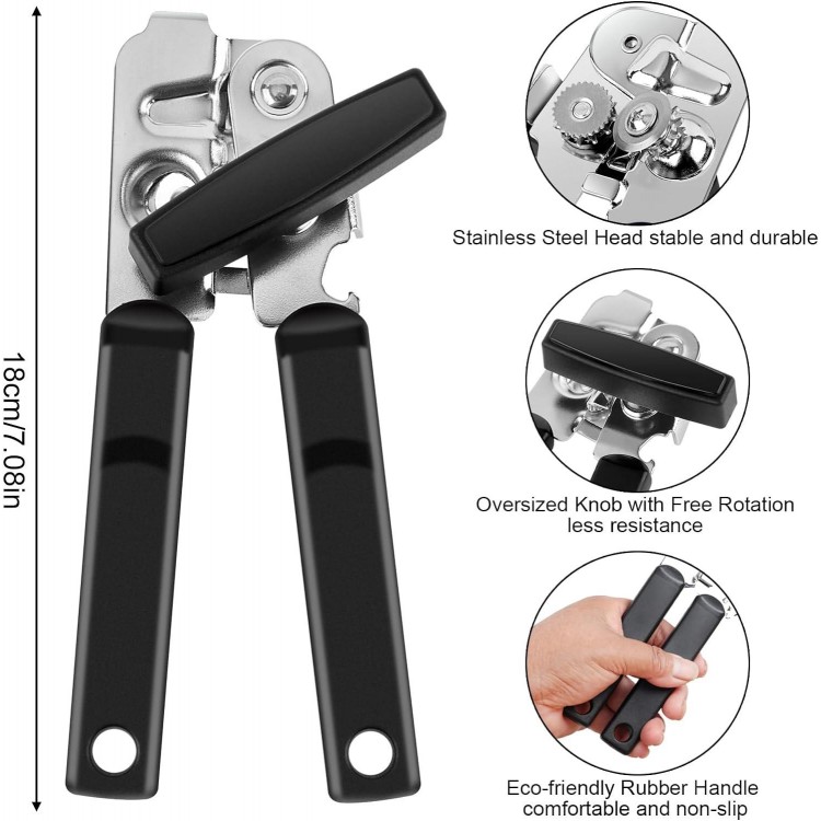Can Opener Professional Stainless Steel Manual Food-safe Good Grips with Built-in Bottle Opener