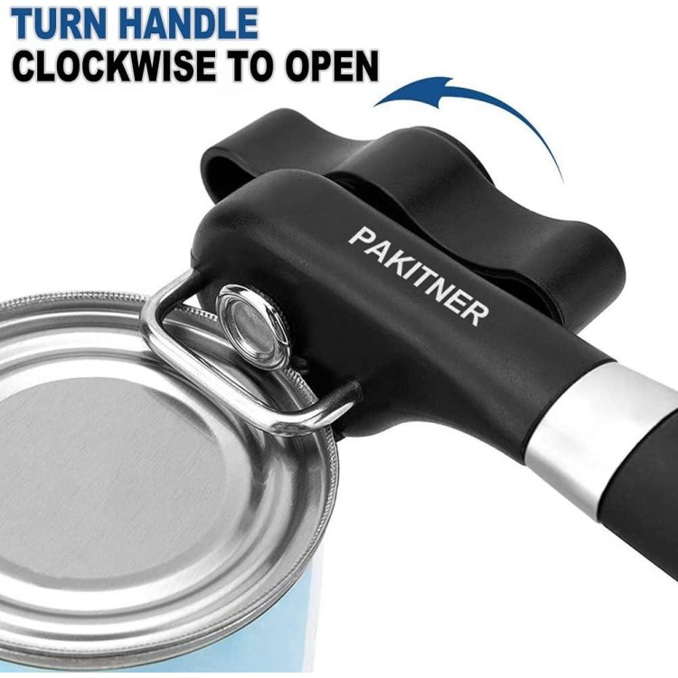 PAKITNER- Safe Cut Can Opener for Kitchen & Restaurant - handheld, Manual, Ergonomic Smooth Edge, Food Grade Stainless Steel Cutting