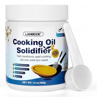 100% Plant-Based Cooking Oil Hardener for Disposal Fry Oil Away from Mess 13 Oz