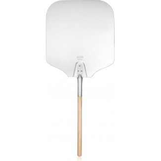 New Star Foodservice 50196 Aluminum Pizza Peel, Wooden Handle, 16 x 18 inch Blade, 36 inch overall