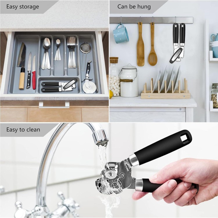 Can Opener,Professional 3-In-1 Multifunctional Manual Can Openers Bottle Opener,Kitchen Durable Stainless Steel Heavy Duty Can Opener