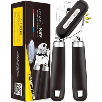 Manual Can Opener with Magnet, Improved Handle for More Comfortable Grip, Handheld Can Openers for Seniors