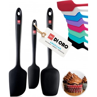 DI ORO Silicone Spatula Set - Rubber Kitchen Spatulas for Baking, Cooking