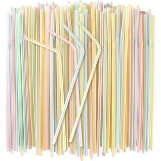 150PCS Disposable Plastic Drinking Straws - Flexible Drinking Straws