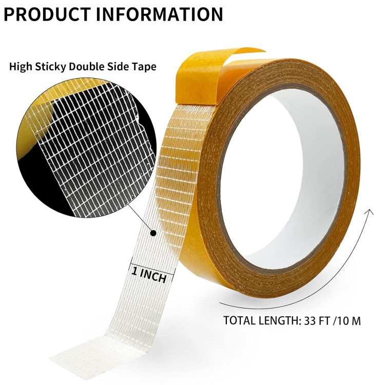 Birllaid Fabric Tape Multifunctional Double Sided Tape,Clear Tape