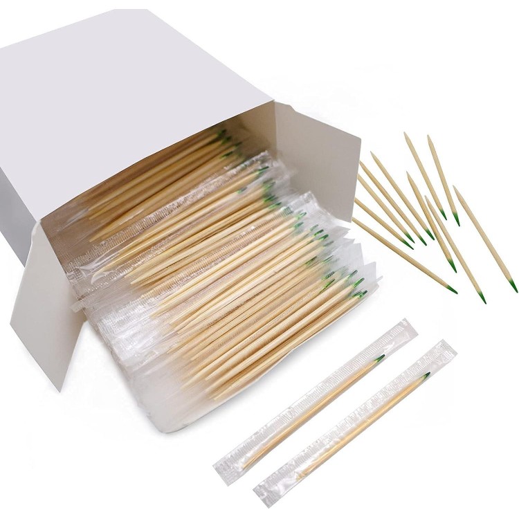 BLUE TOP Wood Bamboo Mint Individually Cello Wrapped Toothpicks