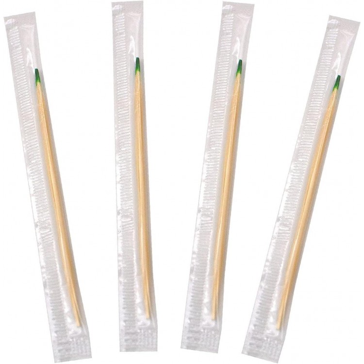 BLUE TOP Wood Bamboo Mint Individually Cello Wrapped Toothpicks