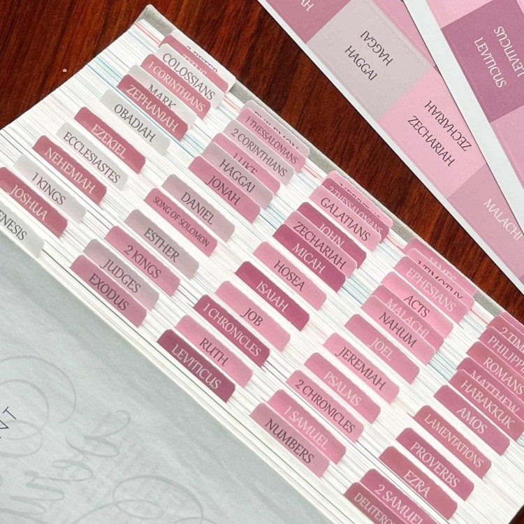 Laminated Bible Tabs, Reposition Large Print Stickers