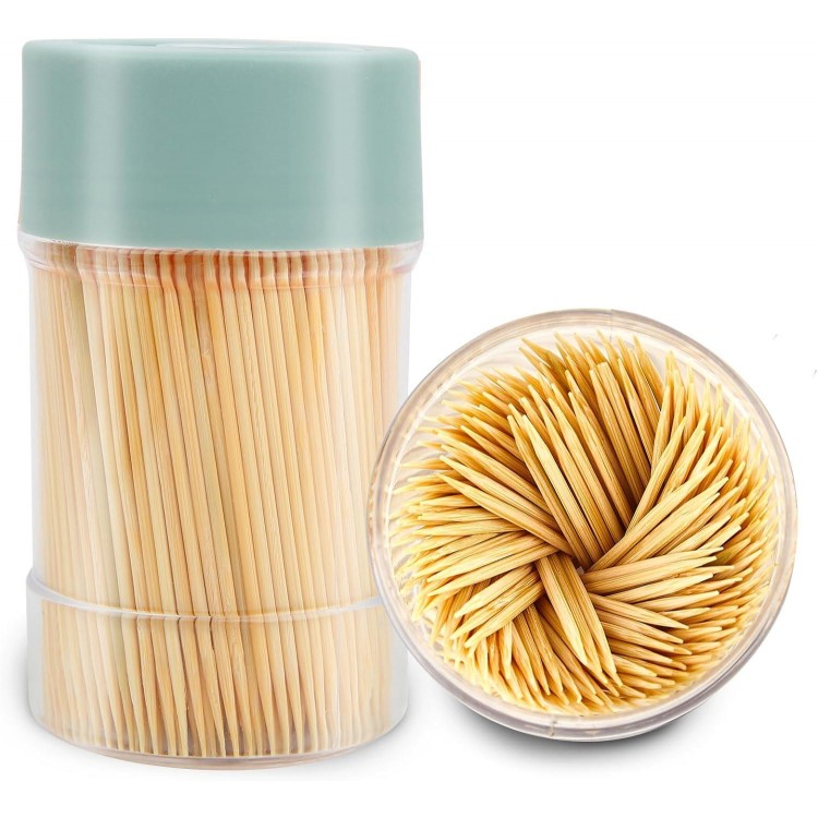 Bamboo Toothpicks [3000 Count] - With Reusable Toothpick Holder