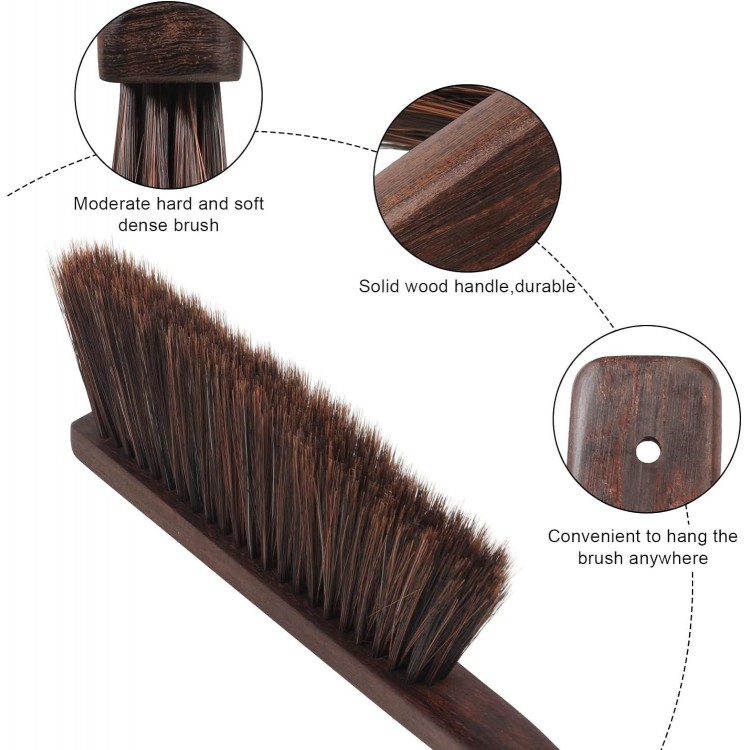 Dustpan and Brush Set-Handheld Angled Dust Pan and Hand Broom Set,Whisk Broom Wood Mini Broom Dust Pans Set