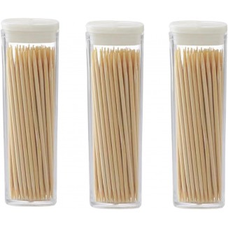 150 Count Bamboo Wooden Toothpicks Wood Round Double-Points Tooth Picks