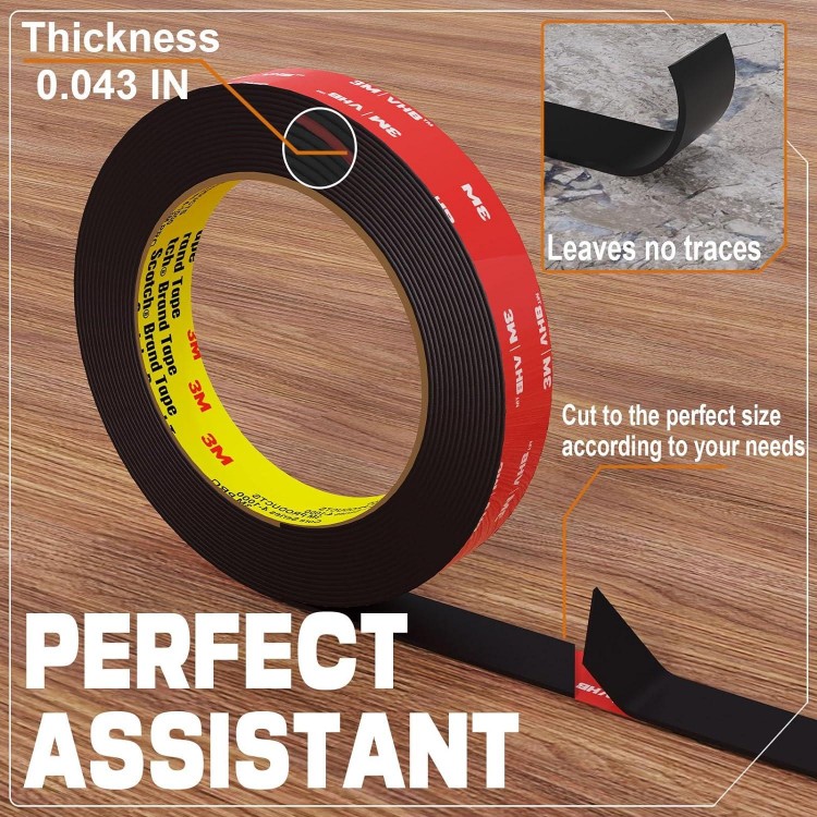 3M Double Sided Tape Heavy Duty 16.5FT,Double Sided mounting Tape