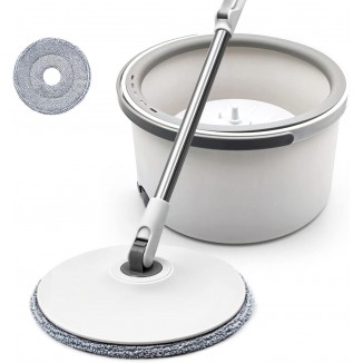 Spin mop and Bucket Set with Separate Clean and Dirty Water compartmen- Easy Home Cleaning System