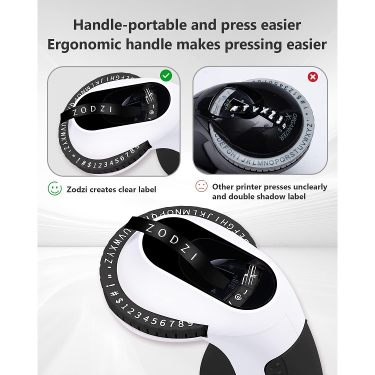 Embossing Label Maker Machine with Tapes, Embosser Handheld Label Machine