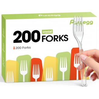 Plastic Forks - 200 Packs, Premium 7 Disposable Forks, Heat-Resistant & BPA-Free Plastic Forks Heavy Duty, Party Supplies