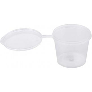 [1 oz. - 100 Sets]Disposable Plastic Portion Cups with Lids, Stackable Airtight Dressing Container to Go