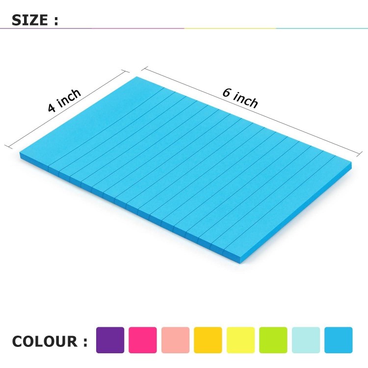 8 Pads Lined Sticky Notes Sticky Notes with Lines Self-Stick Note