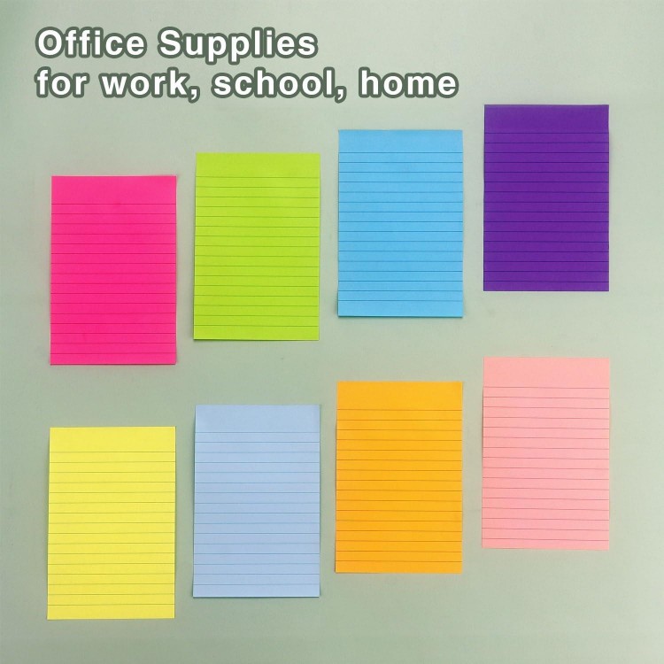 8 Pads Lined Sticky Notes Sticky Notes with Lines Self-Stick Note