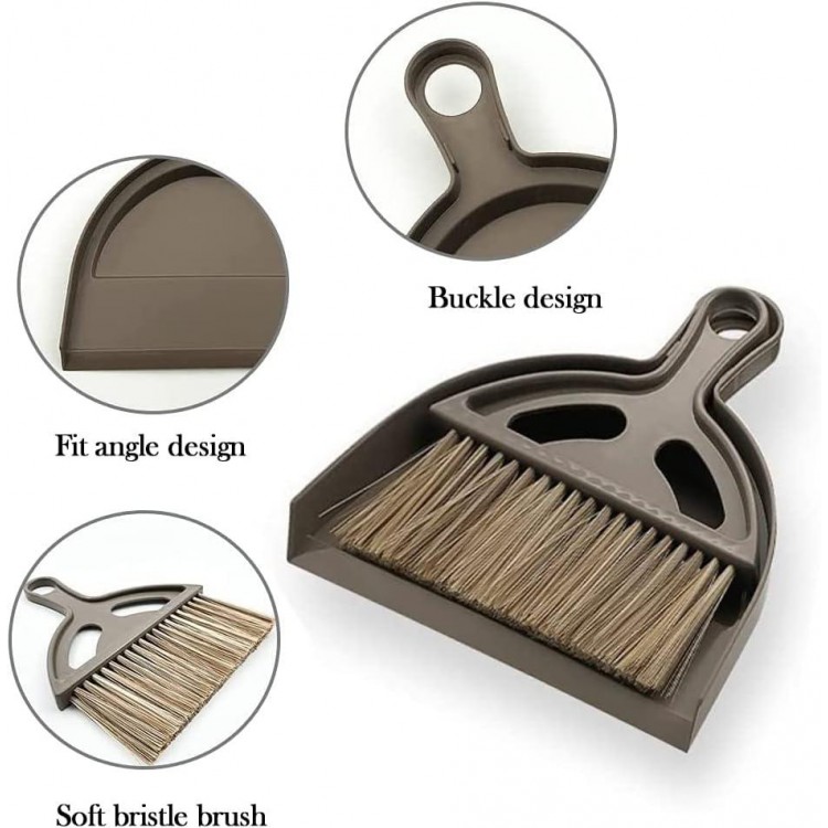 Mini Dustpan and Brush Set, Small Dust pan and Brush Set, Hand Broom and Dustpan Set for Home/Camping/Pets.
