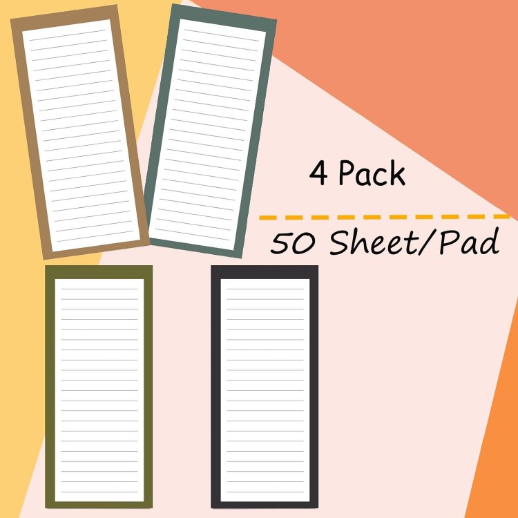 4 Pack Magnetic Notepads for Refrigerator,for Grocery List