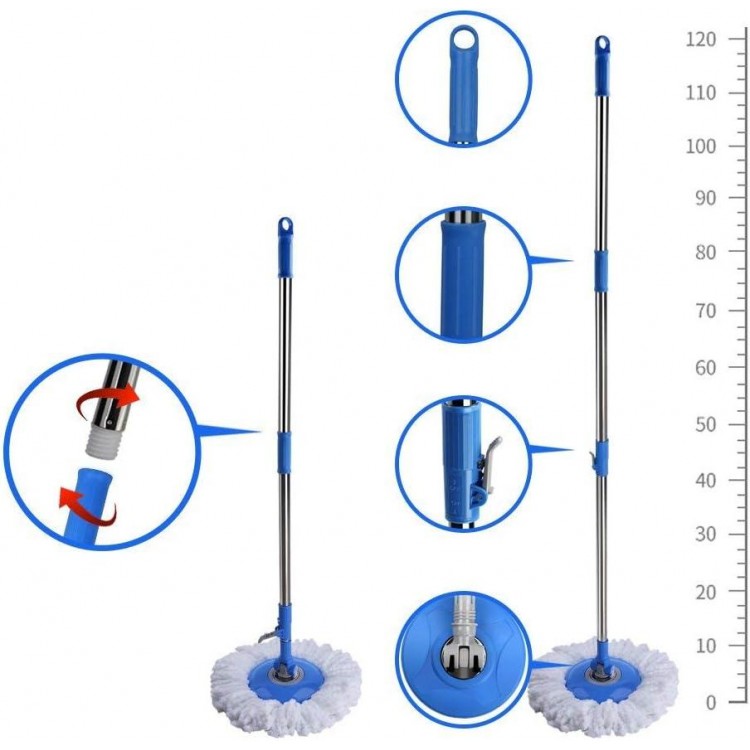 1 Cleaning Brush, Self Wringing Mop and Foot Pedal Bucket System for Hardwood Laminate Ceramic Marble Tile Floor Cleaning