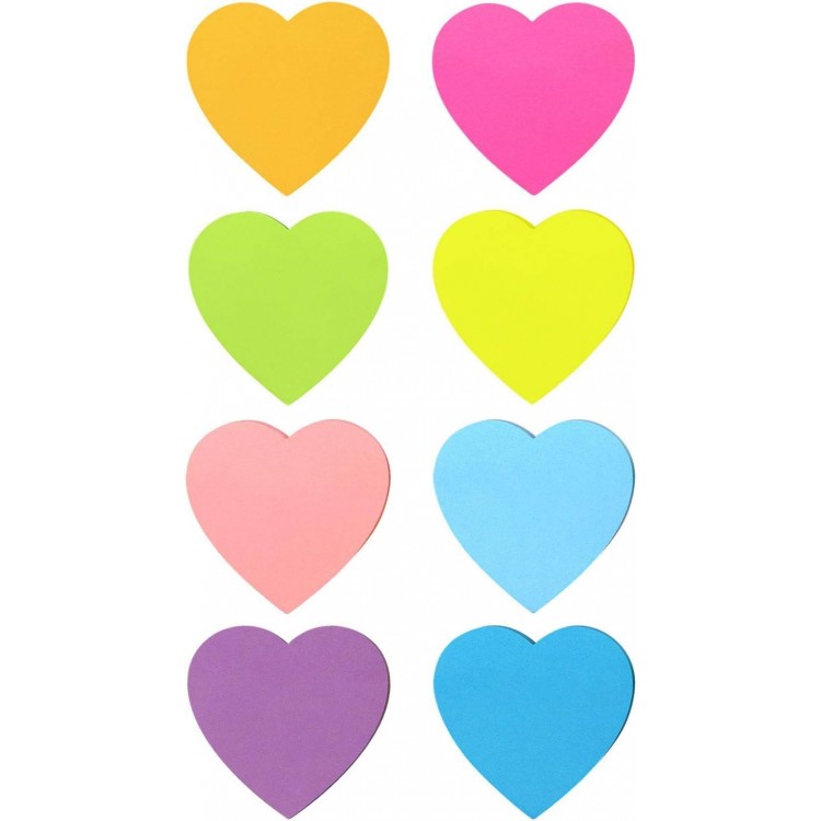 Heart Shape Sticky Notes Color Bright Colorful Sticky Pad