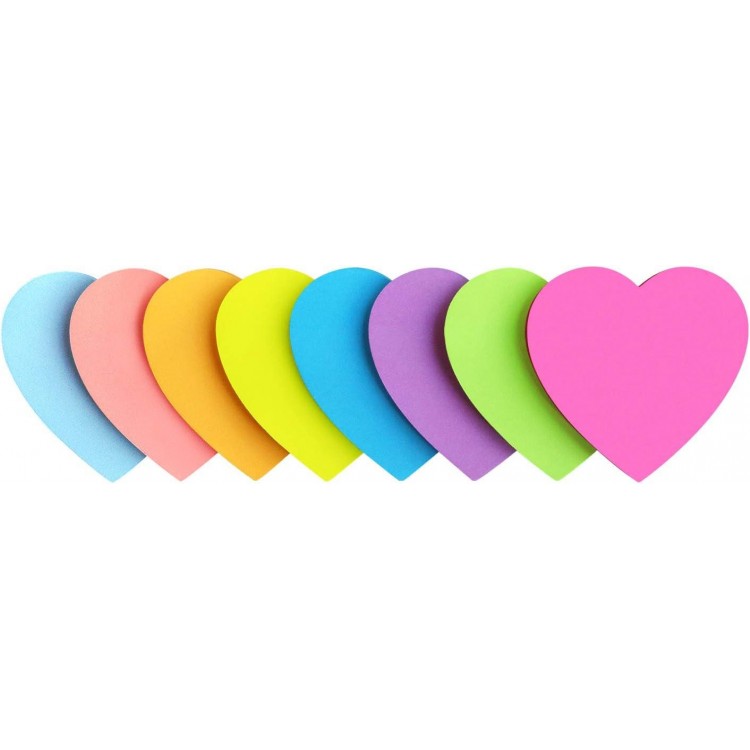 Heart Shape Sticky Notes Color Bright Colorful Sticky Pad