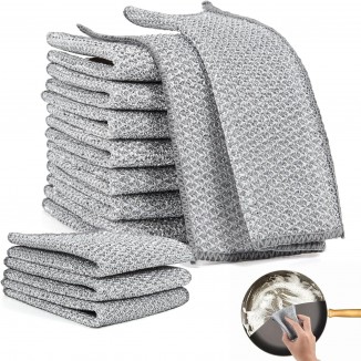 10 pcs Multipurpose Wire Dishwashing Rag for Wet and Dry Dish, Multifunctional Non-Scratch Scrubbing Pads Kitchen Cleaning Cloths