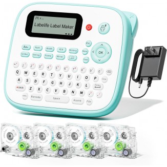 Labelife Label Maker Machine with 4 Tapes, Portable Label Maker D210S